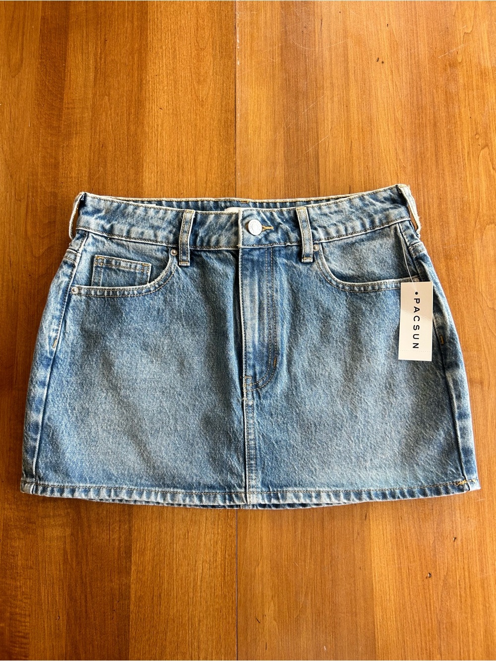 PacSun Light Blue Denim Mini Skirt
